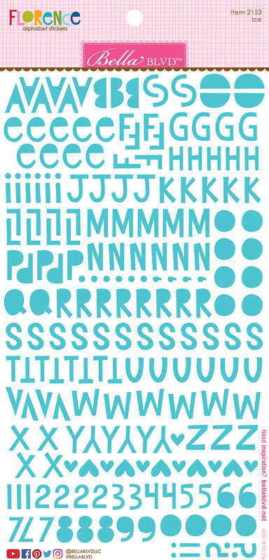Ice Florence Alphabet Stickers (12 Pc)