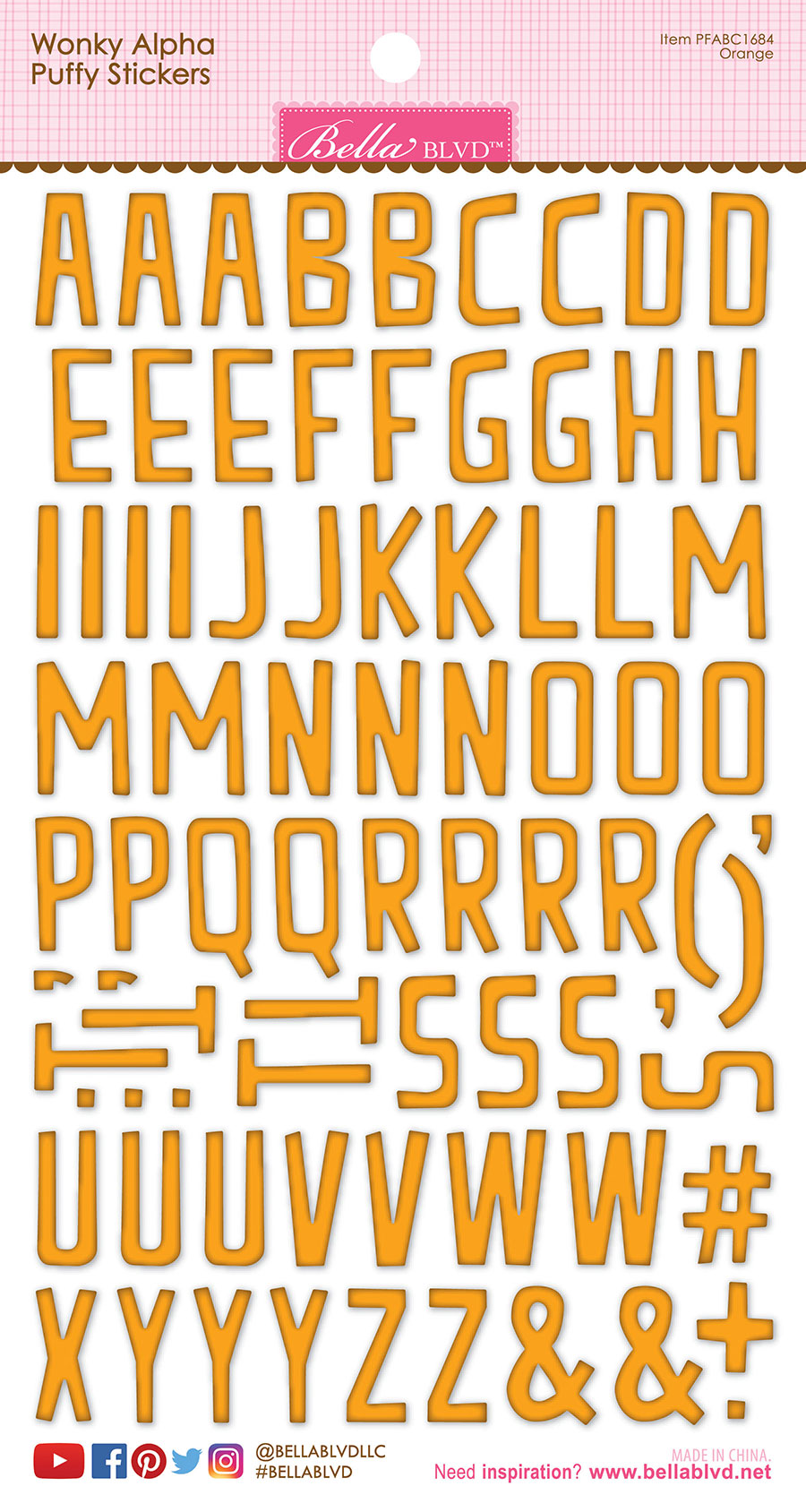 Orange Wonky Alphabet
